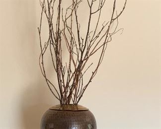 Hammered Copper/Brass Vase 13inH