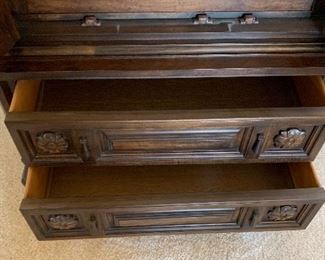Vintage Walnut Gentlemen’s Dresser 56x42x21.5 HxWxD