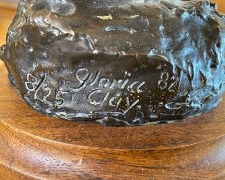Bucking horse cowboy bronze by Gloria Clay 8/25