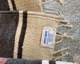 Zapotec designs handloomed 100% wool blanket 64x30