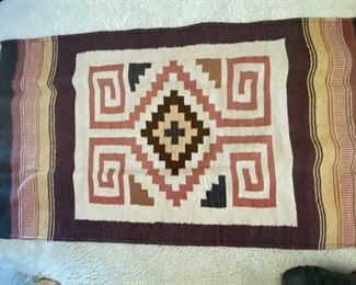Zapotec designs handloomed 100% wool blanket 64x30