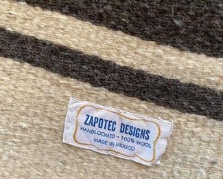 Zapotec designs handloomed 100% wool blanket 64x30