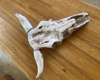 Ceramic cow skull decor