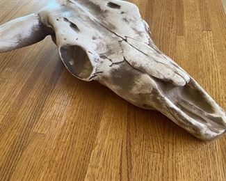 Ceramic cow skull decor