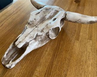Ceramic cow skull decor
