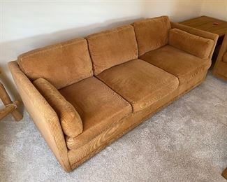 MCM Design by directional tan corduroy couch #1 of 2 78x35x34 HxWxD