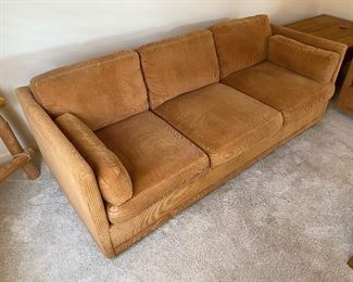 MCM Design by directional tan corduroy couch #1 of 2 78x35x34 HxWxD