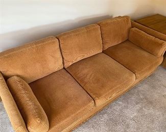 MCM Design by directional tan corduroy couch #1 of 2 78x35x34 HxWxD
