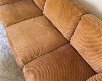 Design by directional tan corduroy couch #2 of 2 78x35x34 HxWxD