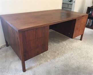 Mid Century Walnut Custom Executive Desk 36x68x28 HxWxD