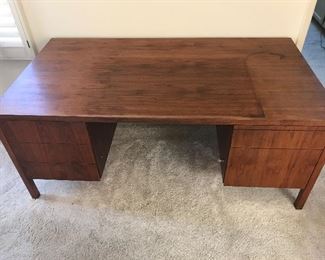 Mid Century Walnut Custom Executive Desk 36x68x28 HxWxD