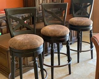 3pc Swivel Barstools Counter Height Chairs 45x18x20in seat height: 31in HxWxD