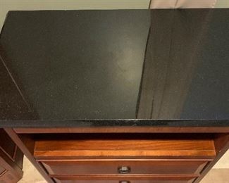 Thomasville Cherry Nightstand Marble 31x33.5x18.5in HxWxD