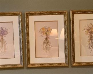 3 Flower Bundle Paintings