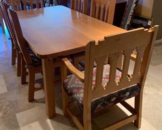 South West Natural Wood Dining Table w/ 6 chairs 30x40x72in HxWxD