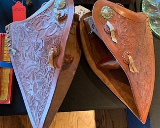 Tooled leather stirrups
