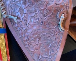 Tooled leather stirrups