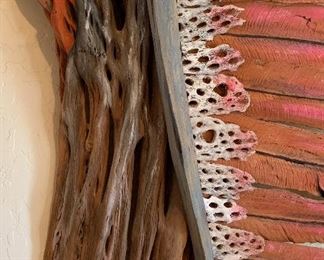 Bruce Law Native American Chief Head Sculpture Saguaro/Cholla	52x32x7in	HxWxD
