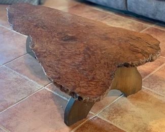 Natural Burl Wood Coffee table	14x33x50in	HxWxD
