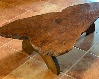 Natural Burl Wood Coffee table	14x33x50in	HxWxD
