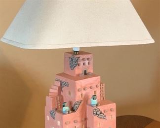 Native American Pueblo Lamp Signed		
