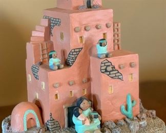 Native American Pueblo Lamp Signed		
