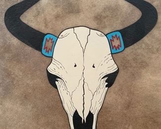 Native American Taos Hand Painted Drum	15in Diameter	
