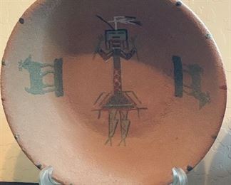 Native American Sand Pottery Bowl	2in H x 8in Diameter	
