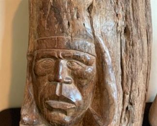 Bruce Law Carved Stump Native American Face	17.5x11x14in	HxWxD

