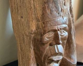 Bruce Law Carved Stump Native American Face	17.5x11x14in	HxWxD
