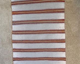 Native American Double Saddle Blanket Navajo Striped Rug	62x29in	
