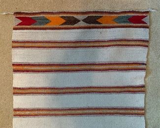 Native American Double Saddle Blanket Navajo Striped Rug	62x29in	
