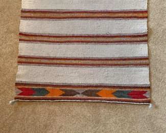 Native American Double Saddle Blanket Navajo Striped Rug	62x29in	
