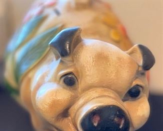 Lg chalkware Piggy Bank mexico	13x19x12in	HxWxD
