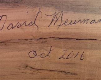 David Neuman Carved Wood Cat on Pumpkin		
