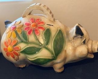 Lg chalkware Piggy Bank mexico	13x19x12in	HxWxD
