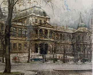 *Signed* Robert Kasimir Europe Courthouse Etching	30x28in	
