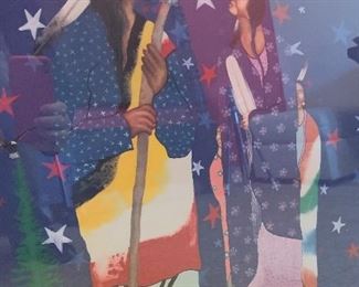 *Signed* Sam English  Native American Framed Poster	27x20.5in	
