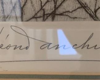 *Signed* Leon Danchin Bird Pheasant in Flight Lithograph	26x33.5in	
