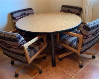 Oak Veneer Round Dining Table	26.5in H x 49in Diameter	
