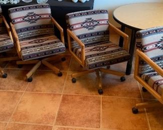 4pc Walsh Bro’s Southwest Rolling Arm Chairs		
