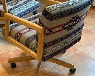 4pc Walsh Bro’s Southwest Rolling Arm Chairs		
