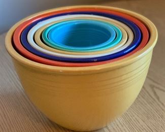 7pc Vintage Fiesta Nesting Mixing Bowl Set Fiestaware		
