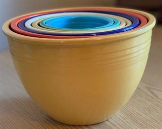 7pc Vintage Fiesta Nesting Mixing Bowl Set Fiestaware		
