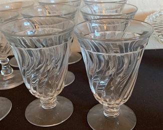 6 pc Fostoria Colony Footed Tea Glasses Swirl		
