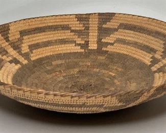 Antique Native America Shallow Basket Papago Tohono O’Odham	3in H x 12.5in Diameter
