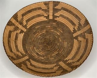Antique Native America Shallow Basket Papago Tohono O’Odham	3in H x 12.5in Diameter
