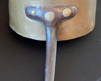 Antique Gaillard Paris Heavy copper Tinned Pot	9.5in Diameter	
