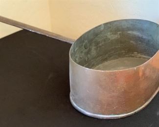 Antique Copper Tinned Oval Pot Brancepeth Lord BOYNE	12in x 8in	
