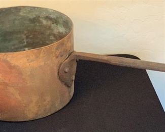 Antique Copper Tinned Pot Saucepan M. v G. 1907	9in Diameter	
